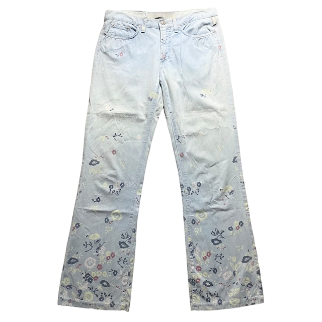 VERSACE JEANS COUTURE flower print chambray pants