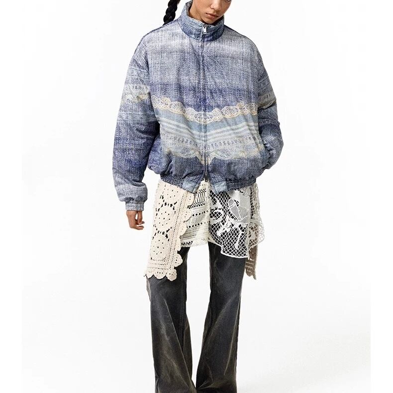 CONP] Lace Denim Quilted Cotton Jacket | BYORI