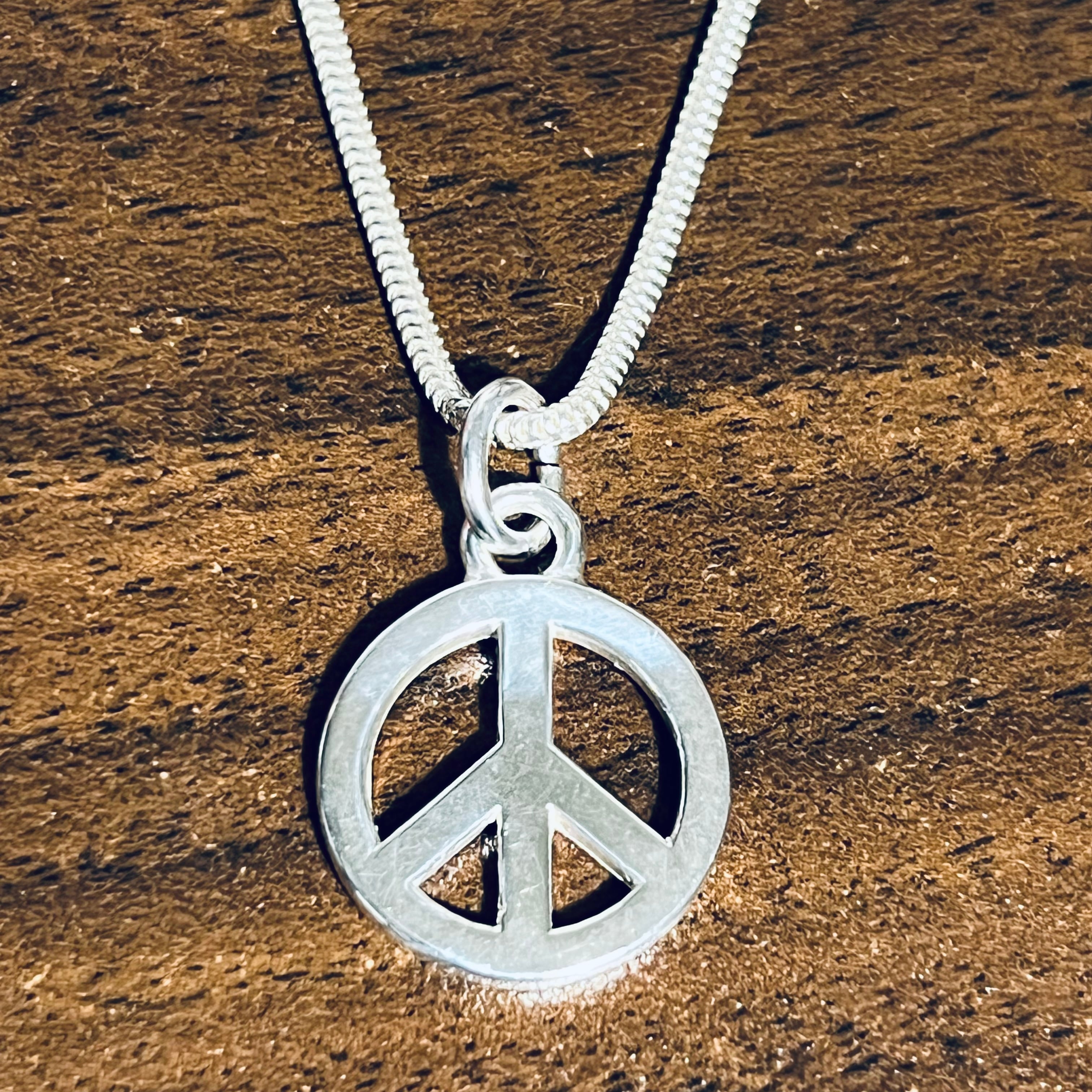 OLD TIFFANY & CO. Peace Sign Charm Necklace Sterling Silver