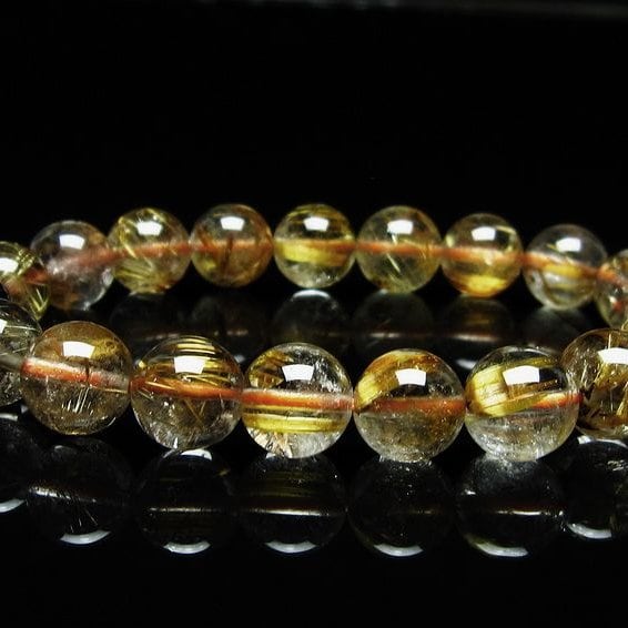 ルチルクォーツ ブレスレット 10mm タイチンルチル ブレスレット メール便可 [M便 1/10] 111-49225