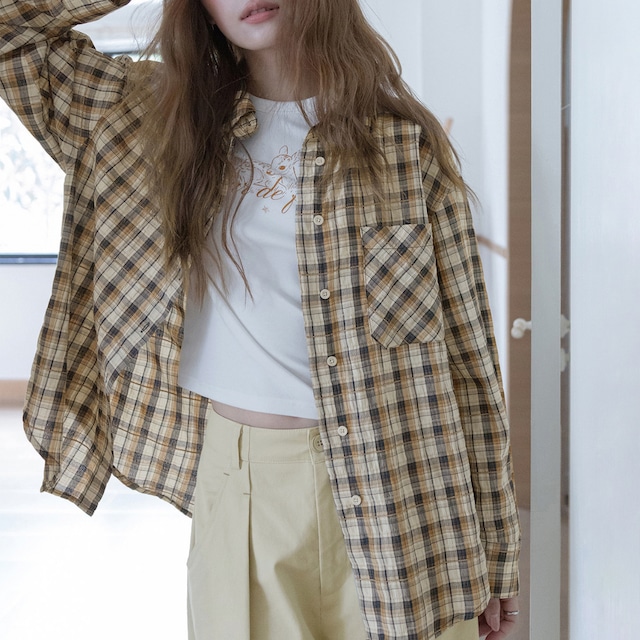 check pattern long sleeve shirt