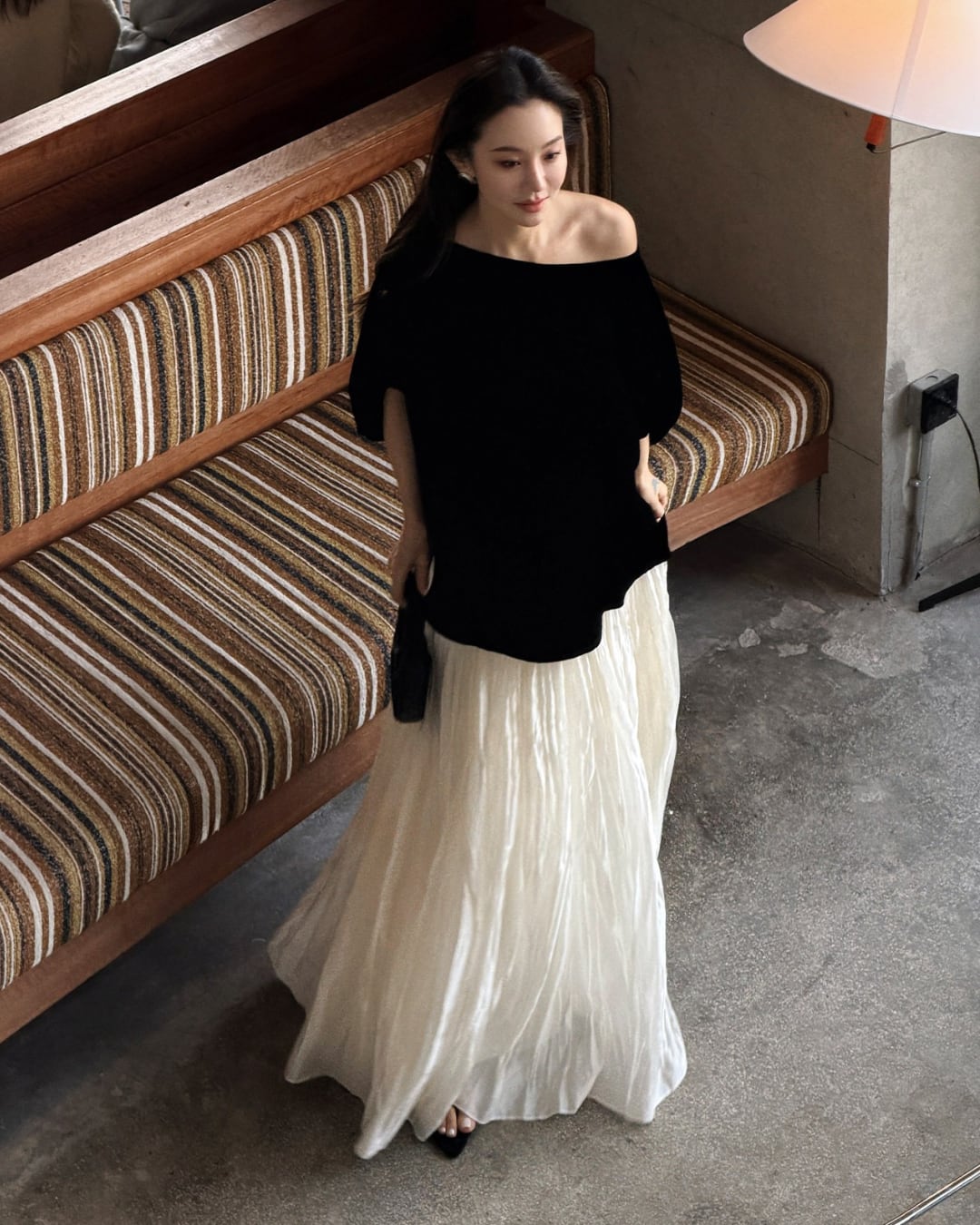 ナチュラルプリーツフレアロングスカート S26126