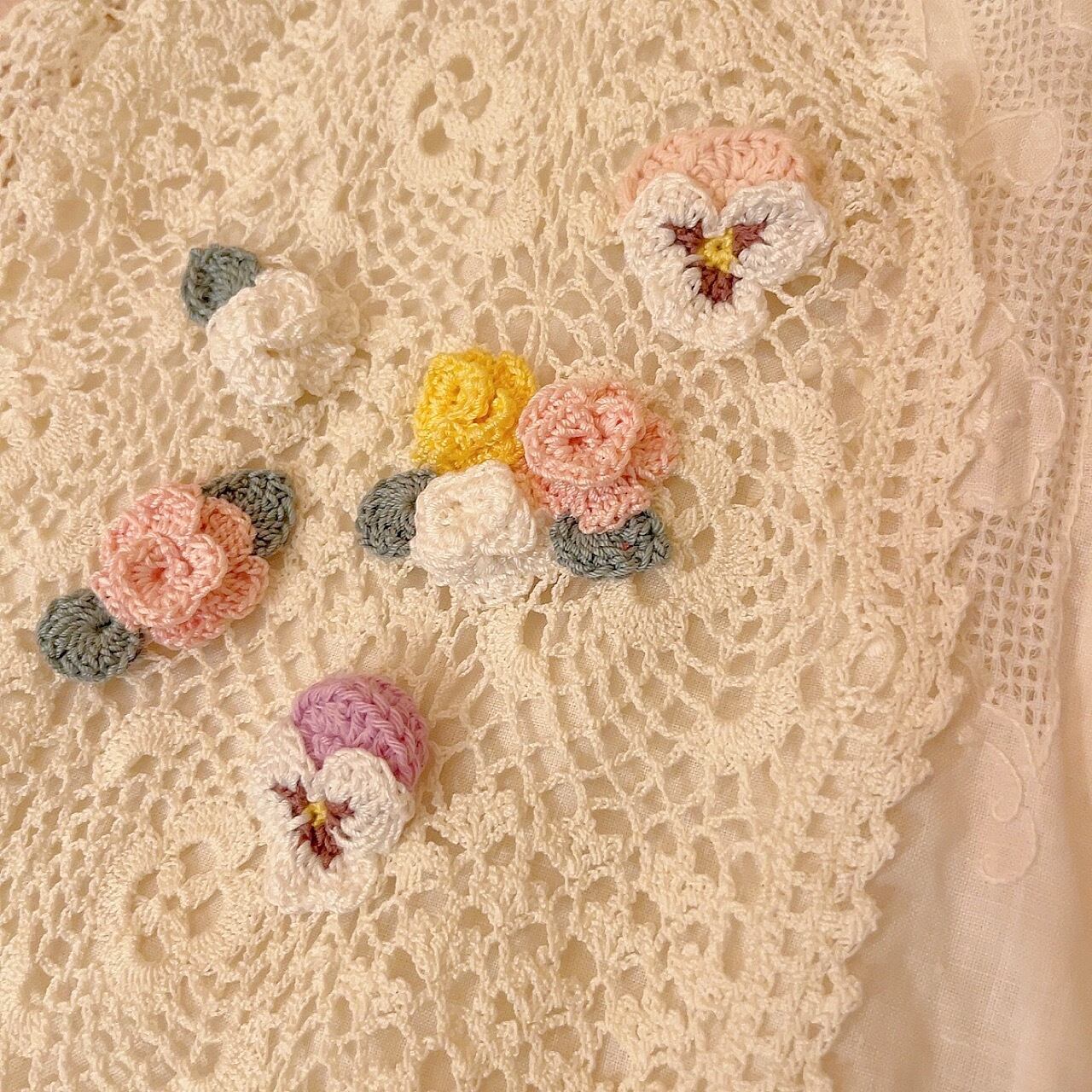 remake : flower fall crochet knit cardigan