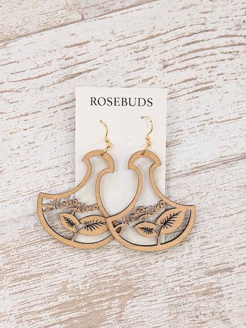 【Rosebuds molokai hawaii】ピアス（Aloha Aina/ライトブラウン）