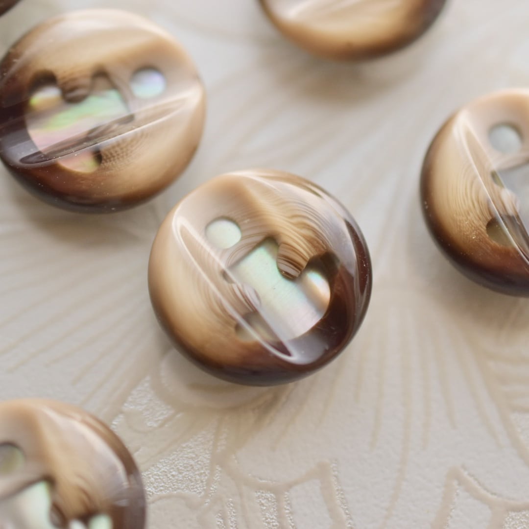 アンカー(黒蝶貝)×ベージュマーブル 18㎜