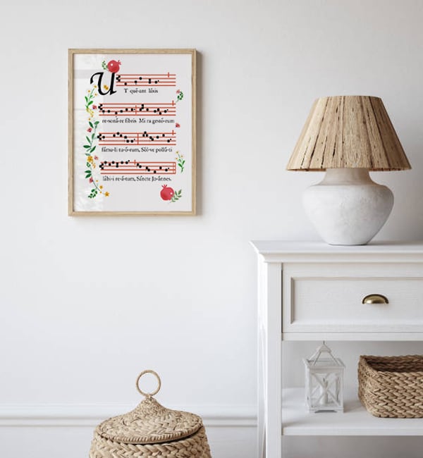 ドレミの発祥のネウマ譜の音楽ポスター♪ A4 インテリア 北欧 おしゃれ