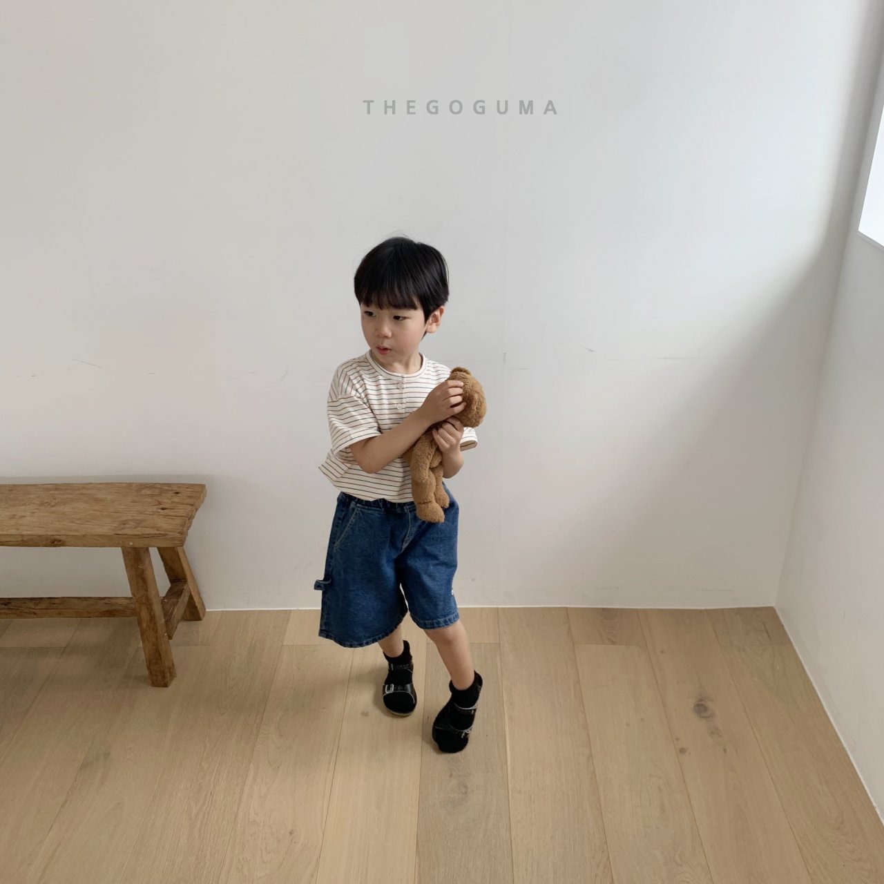 [THE GOGUMA] Wide 5-inch loop denim pants +fee1 / [더고구마] 와이드5부고리청pt