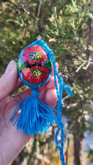 装飾用木製プィサンカ　小（イースターエッグ）　コロミヤモデル　