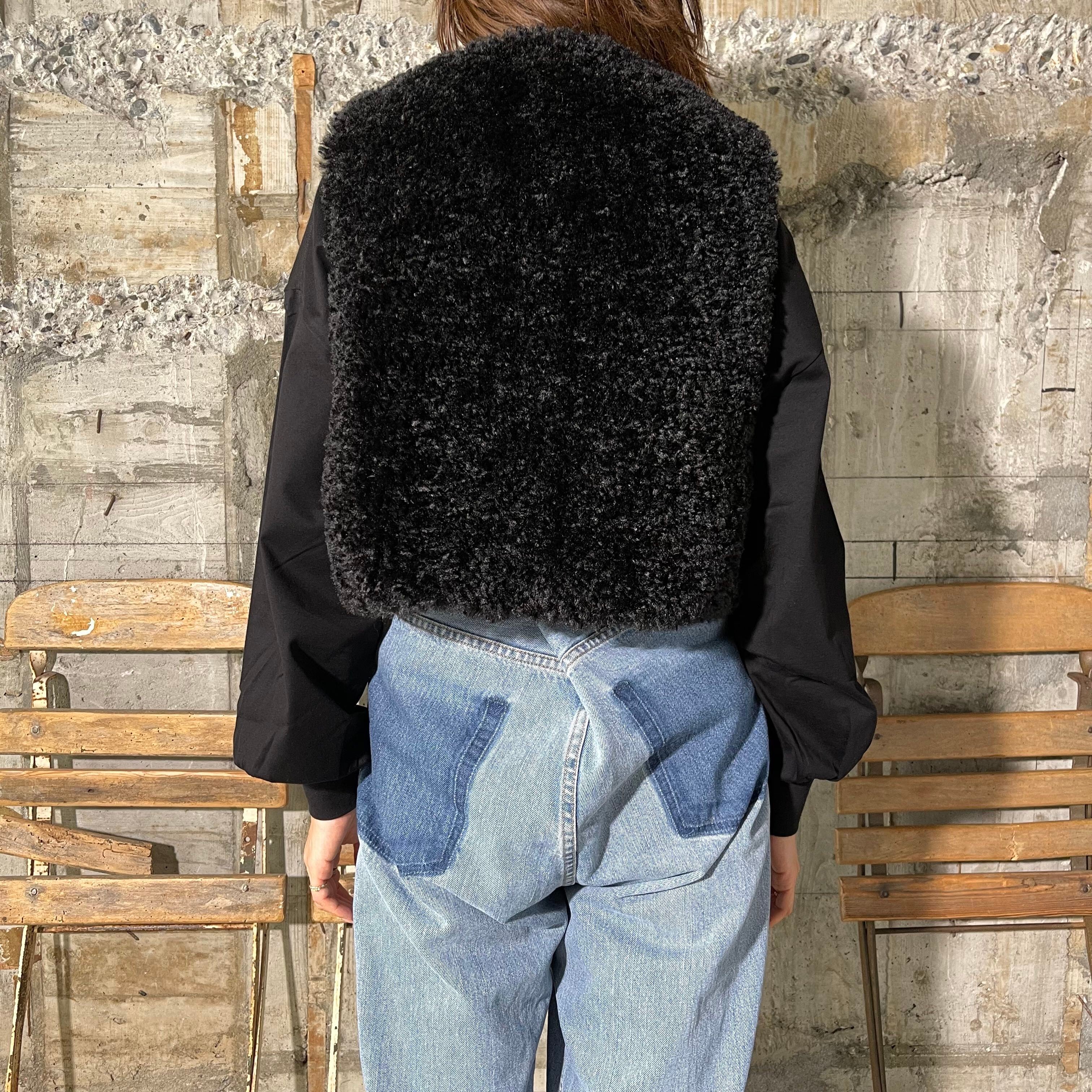 HYKE FAUX SHEARLING CROPPED VEST ハイク ベスト