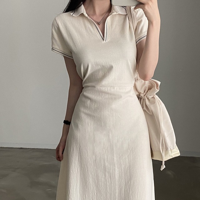 【ワンピース】 カジュアル ワンピース レディース 夏 20代 30代 40代 50代 おしゃれ きれいめ 可愛い フェミニン エレガント 春 夏 秋 ロング ワンピース 春夏 ワンピースドレス 韓国 ワンピースドレス ワンピース ネイビー 青 ベージュ M L XL 2XL