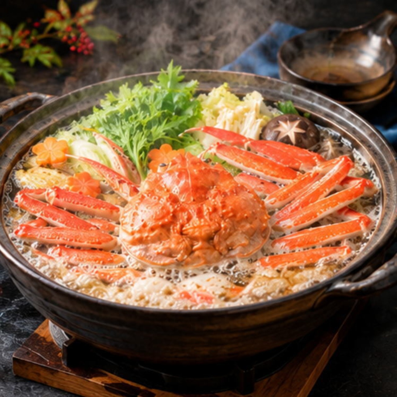 【全国送料無料】（沖縄・北海道を除く）まるごと生ズワイガニ鍋セット超特大１ｋｇ超　ー約3～4人前ー《冷凍便》
