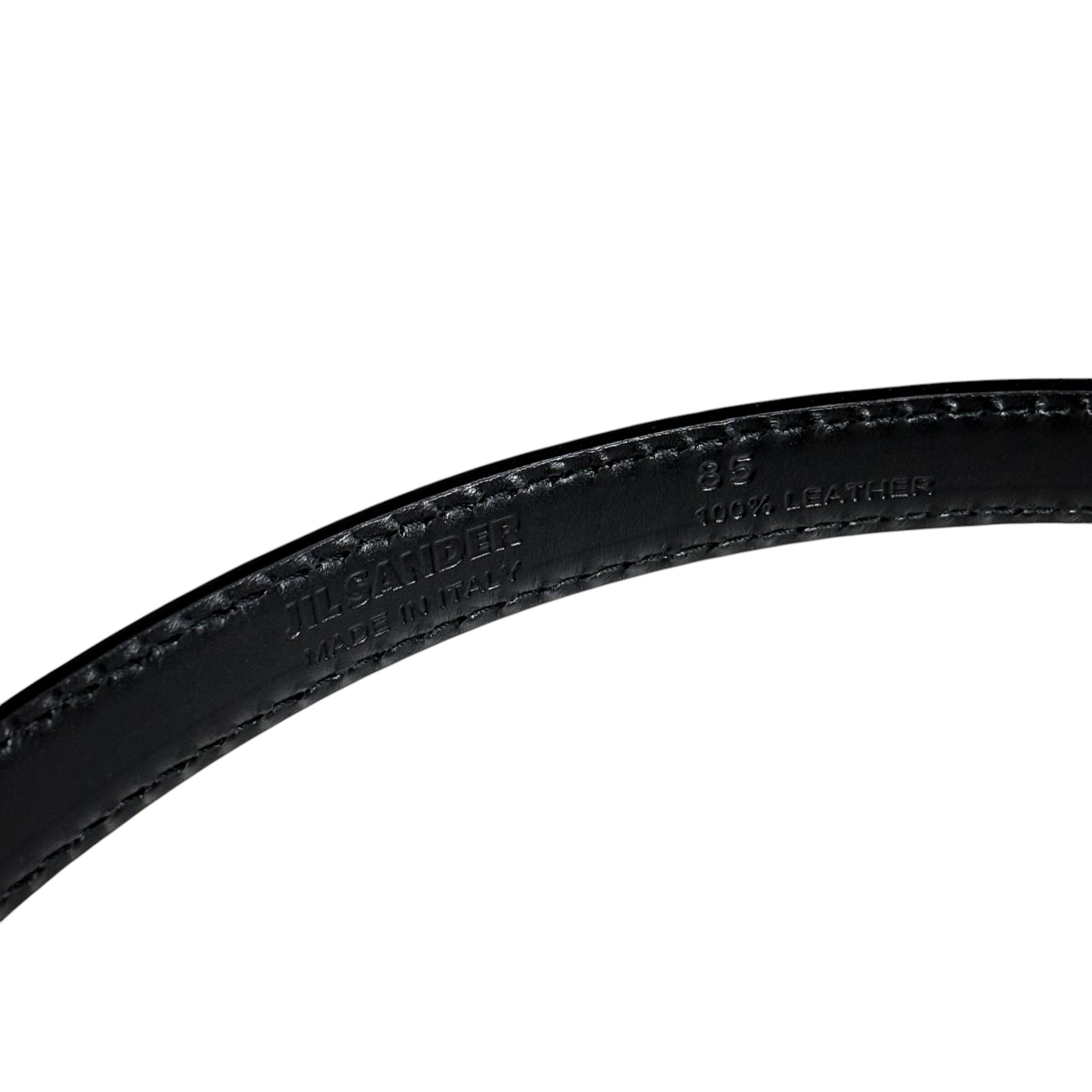 JIL SANDER black leather narrow belt | NOIR ONLINE