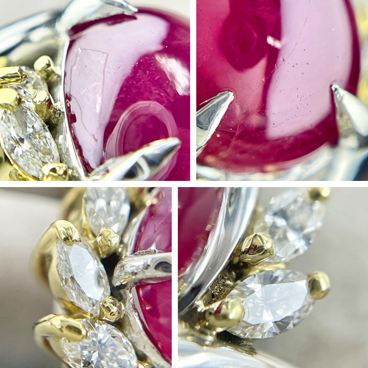 Pt900 K18 天然ルビー 2.61ct ダイヤモンド 0.24ct リング | JEWELRY 
