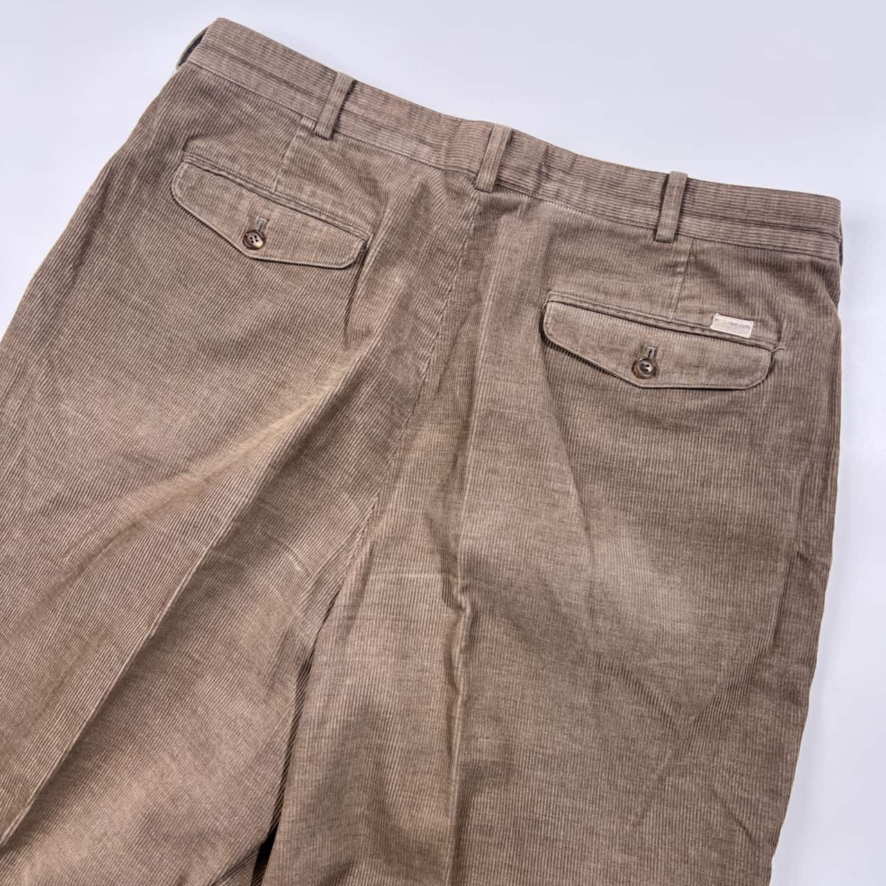 PAPAS ISLAND パパス ツータック ピケ コーデュロイ ダブル スラックス パンツ LL/ベージュ系 メンズ