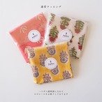 ブロックプリント ハンカチ リーフ柄 ローズピンク［50×50cm］#00101-PK1