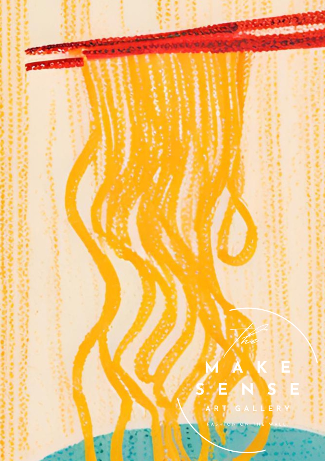 Noodle Flow｜ラーメンをモチーフにしたユーモラスなポップアートポスター｜遊び心とデザイン性が光るおしゃれインテリアA3ポスター