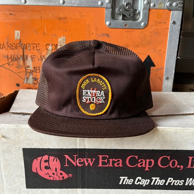 1970's Deadstock "K-Products" Mesh Trucker Hat /Yellow/ Century 21
