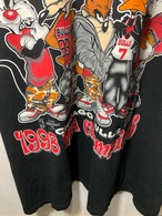 90's DELTA NBA BULLS Print T-Shirt【XL】