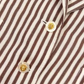 Leilian レリアン 豪華ボタン ストライプ テーラードジャケット 17+/ブラウン×ホワイト レディース