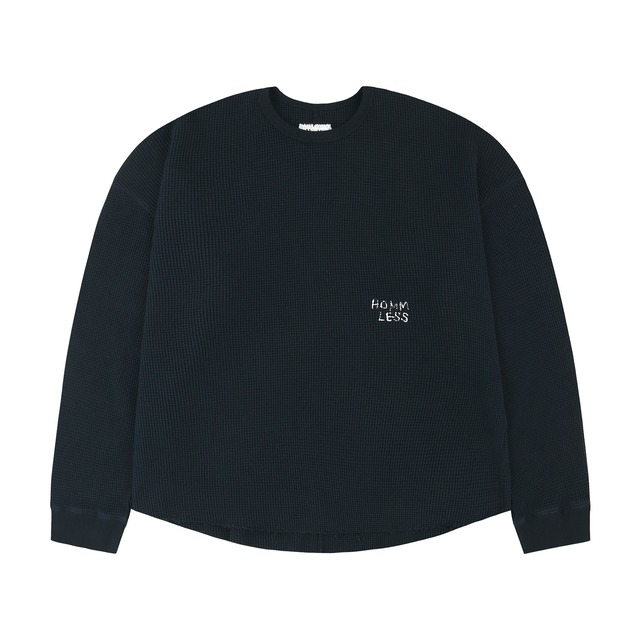 [HOMMLESS] HEAVY WAFFLE L/S - NAVY 正規品 韓国ブランド 韓国通販 韓国代行 韓国ファッション ホームレス ホームリス 日本 店舗