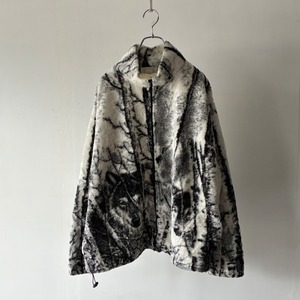 -West Coast- wolf pattern fleece jacket