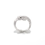 ヤモリモチーフ ダイヤモンド デザイン リング pt950 / 0.100ct / ON 0.010ct