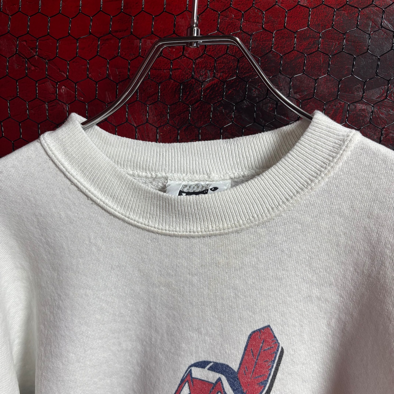 1995s USA インディアンズ スウェット INDIANS MLB ホワイト Lee