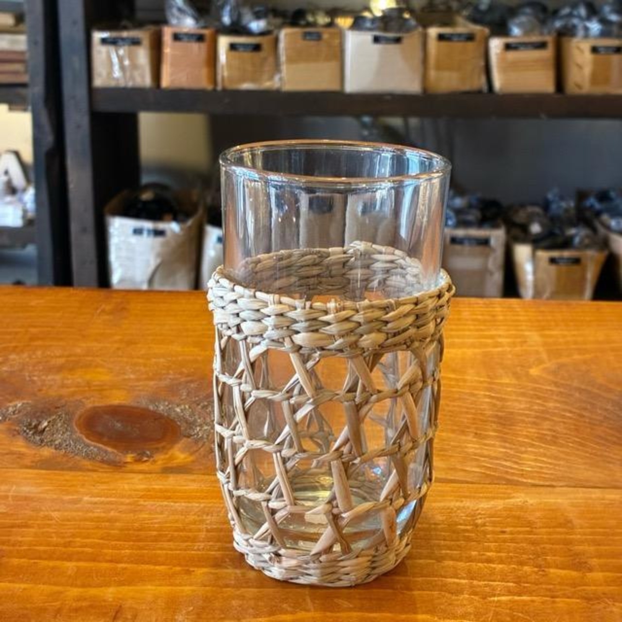 Vietnam Tumbler with Igusa Cover, 300ml, Vietnam, with Igusa Cover, Cup, Glass, Water Glass
