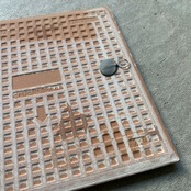 ボルジェス木版画 BACARO BORGES タイル『サボテン2と赤い太陽』