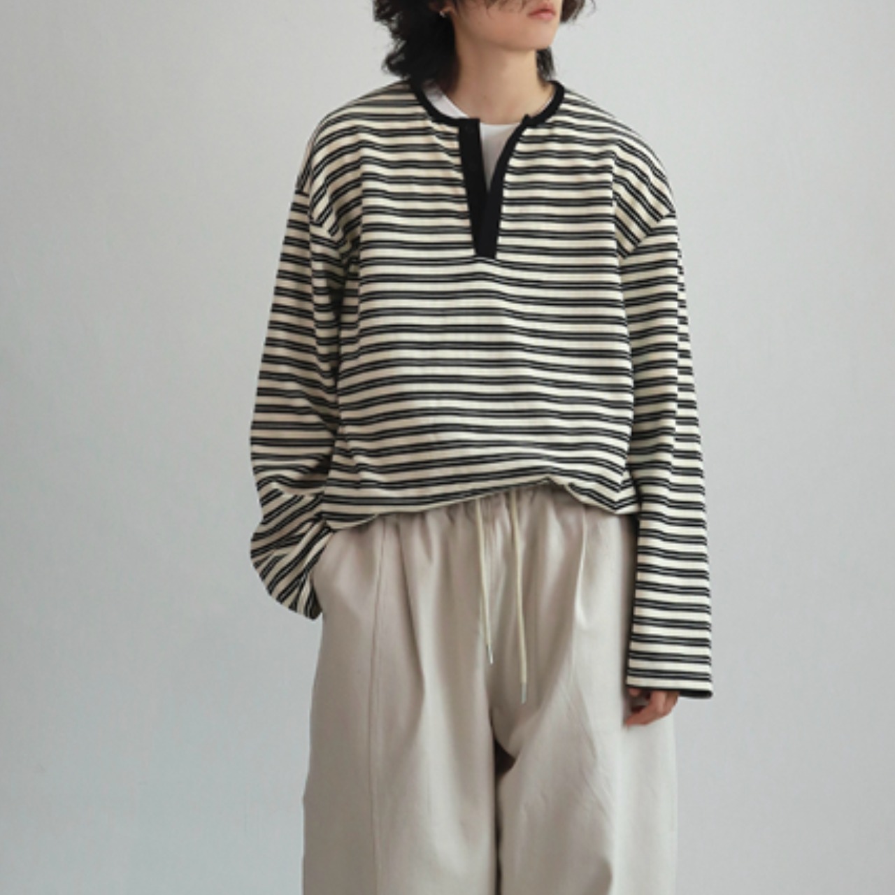 ヘンリーネックボーダーロングスリーブ  　TB1510・画像2