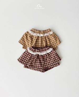 チェックキュロットパンツ