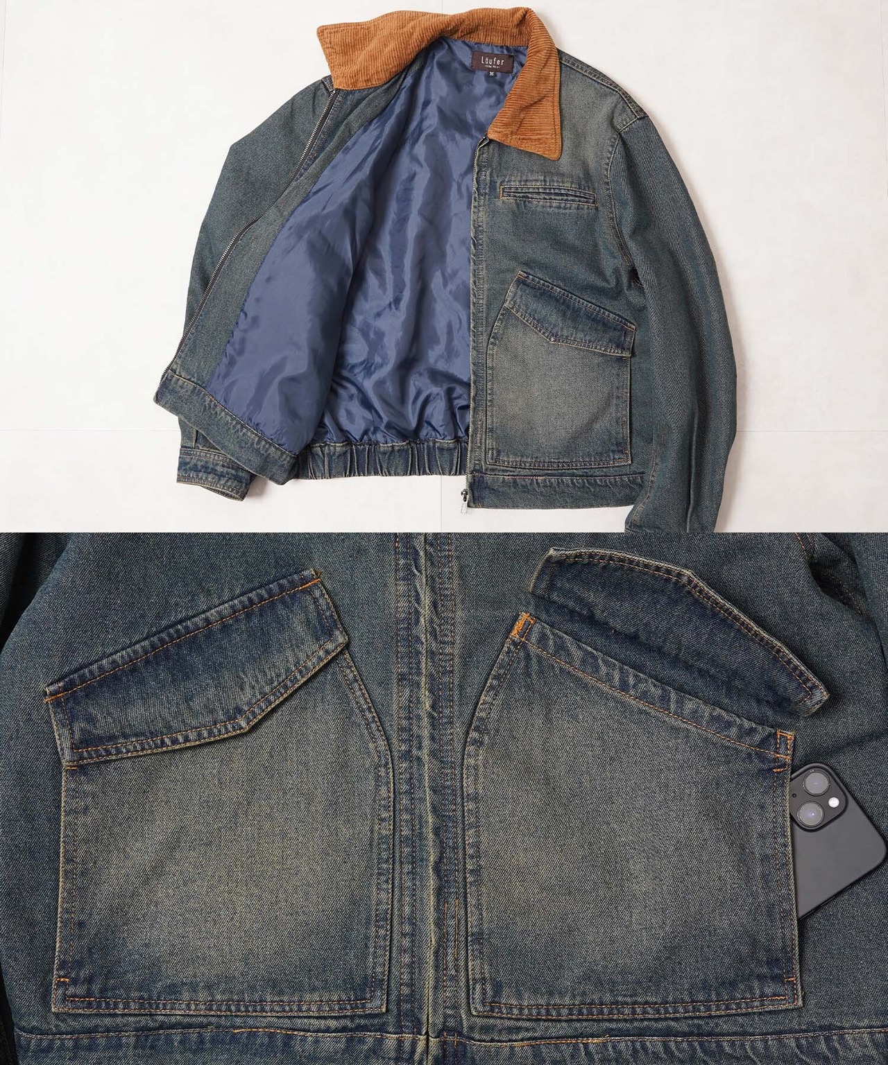 ◆ヴィンテージ加工 デニム フライトジャケット◆lf-w85202