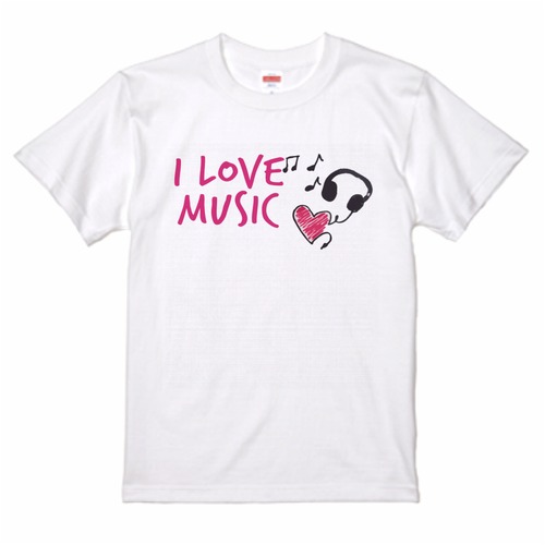 LOVE MUSIC ロゴ入りTシャツ  ホワイト 男女兼用