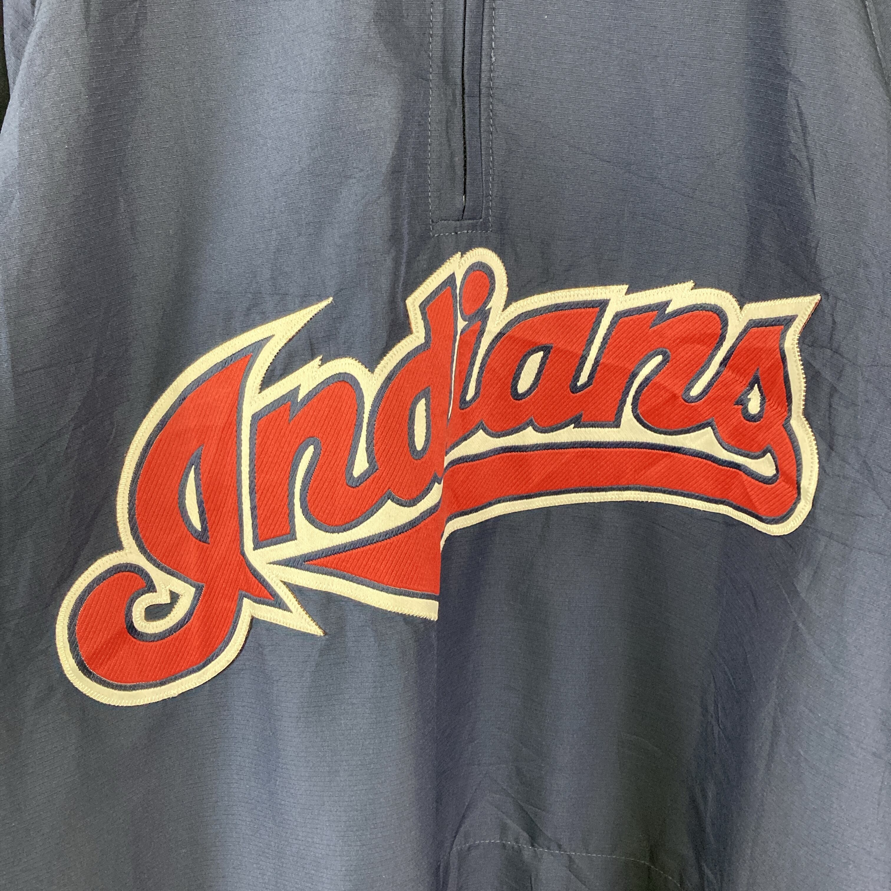 【古着】マジェスティック ナイロンプルオーバー ハーフジップ インディアンス 44f2f659c998c1ce92f6ef2a093926