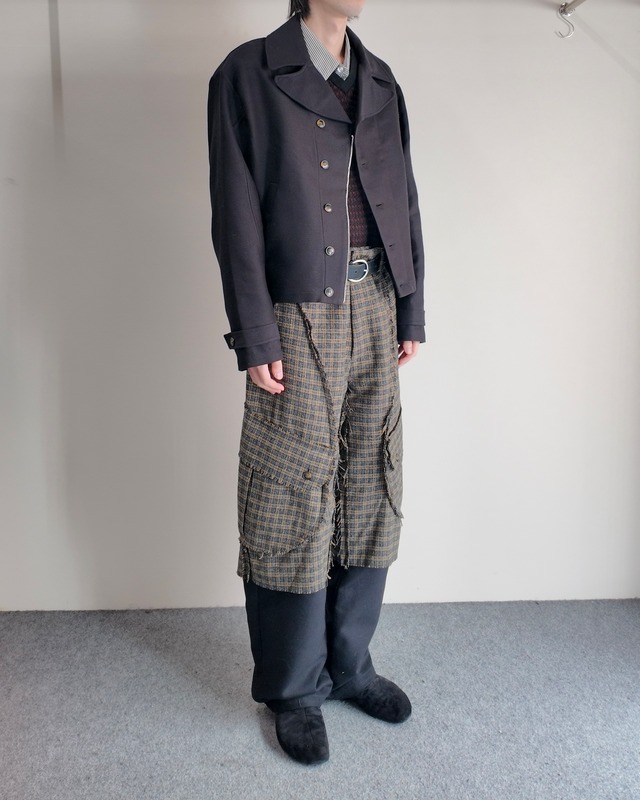 【26/AW STRONGTHE】MOSS / LAYERED POUCH CARGO PANTS