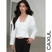 Cape Collar Cropped Jacket / 2color