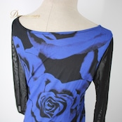 社交ダンス 衣装 スタンダード ドレス ワンピース レッスンウェア パーティ衣装 ブルー系 ブラック系 ICHIOKU イチオク 青 黒 花柄 薔薇 バラ 大人用 ドレス レディース フィット感 おしゃれ エレガント 華やか 丈約97cm フォーマル ステージ衣装 ホースヘア 伸縮性 心地よい 質感 デザイン性 おすすめ 通販 人気