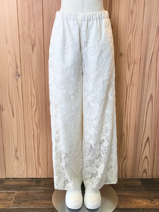 【BRAHMIN】セミワイドシルエットレースパンツ