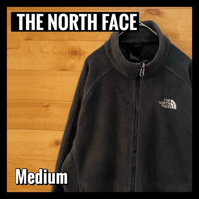 【THE NORTH FACE】フリースジャケット フルジップ 刺繍ロゴ バックロゴ アウトドアウェア メンズM アメリカ古着