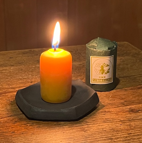 六角皿燭台＋ストレート30×55mm2本 箱入りギフト