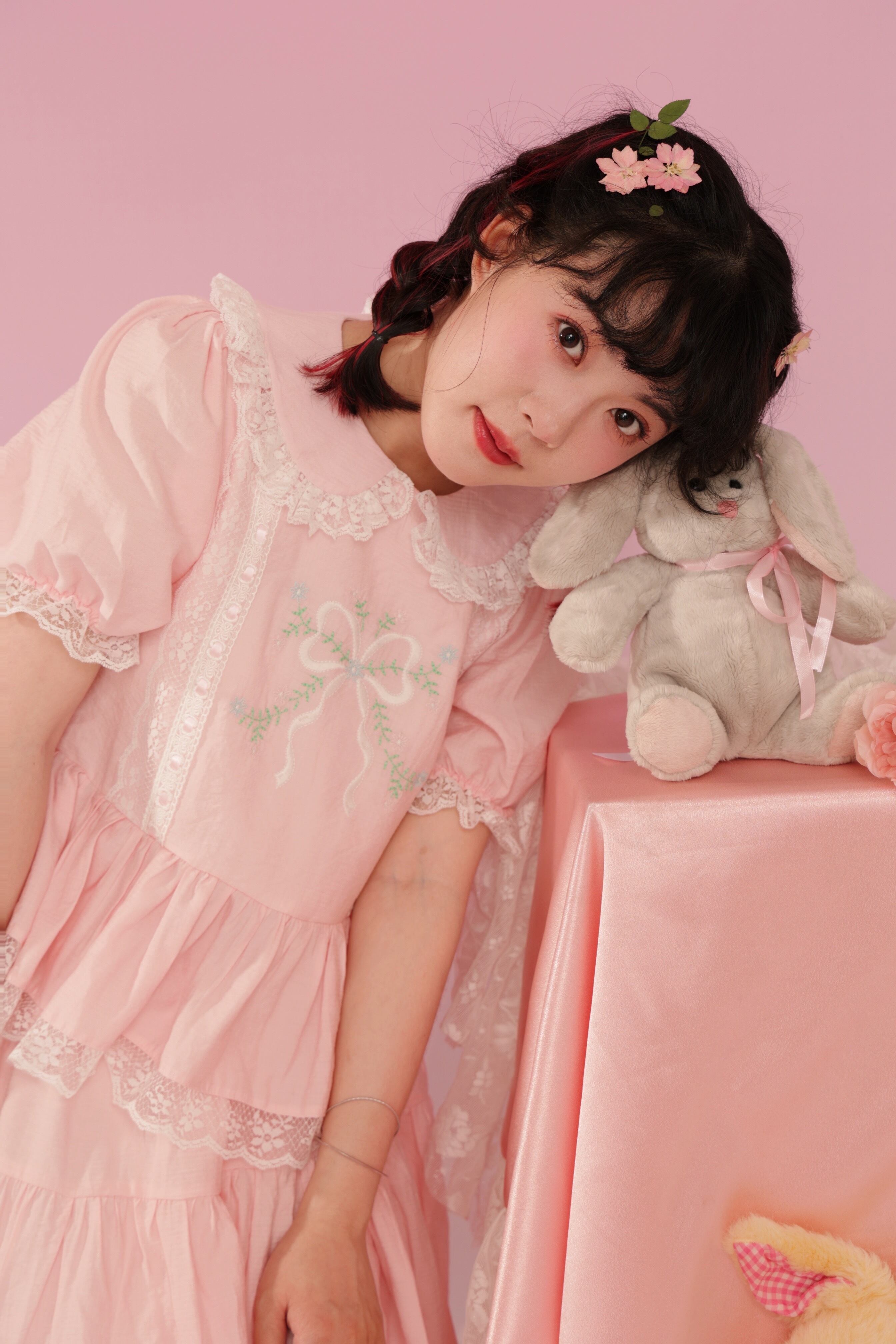トップス】ピンク カジュアル ガーリー かわいい 姫 ワンピース