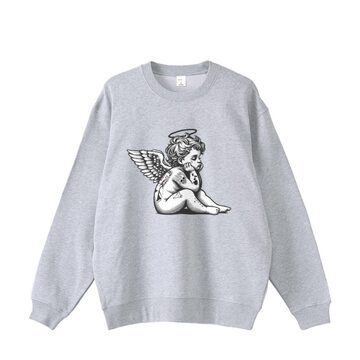 THRIFTY LOOK スリフティールック / JESUS OVER-DYE CREW SWEAT Gray 