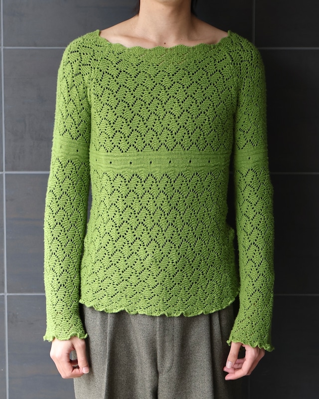 Colored lace sheer top