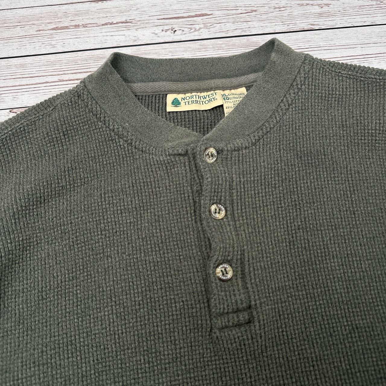 90s northwest territory サーマル ヘンリーネック ワッフル地 カーキ
