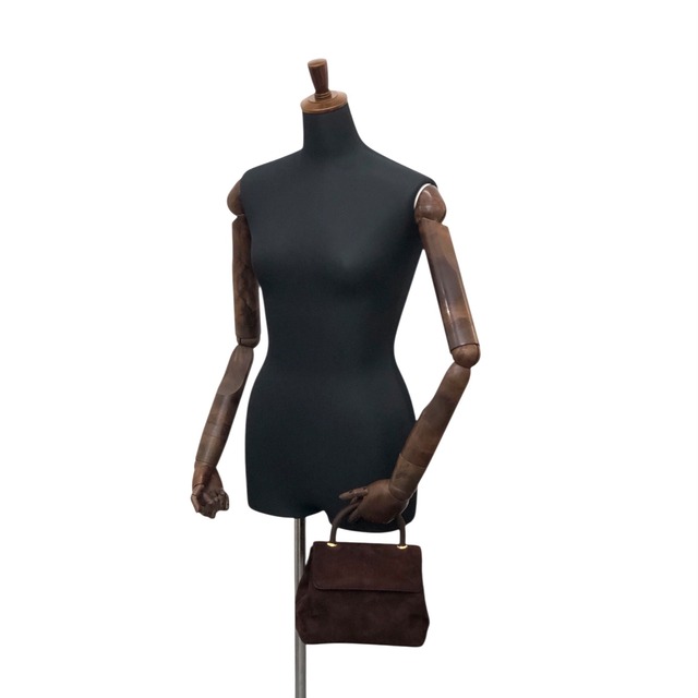 PRADA プラダ ハンドバッグ ブラウン ロゴ スエード vintage ヴィンテージ オールド 8st8tj