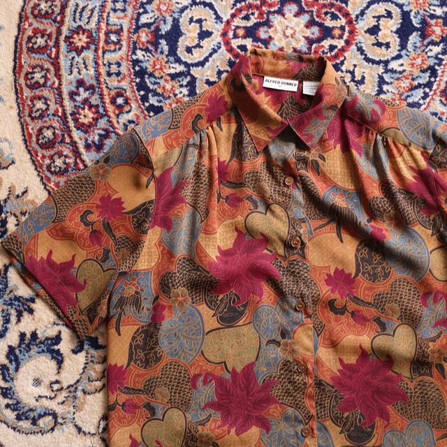 "和" motif pattern see-through design s/s shirt