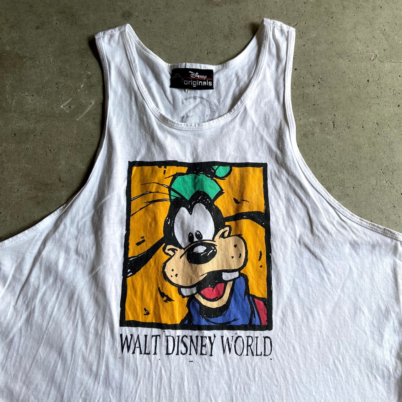 90年代 USA製 ディズニー グーフィー キャラクタープリント タンク 
