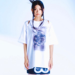[ROSE APPLE STUDIO] Cutout graphic t-shirts - White 正規韓国ブランド 韓国ファッション 韓国代行 半袖 Tシャツ