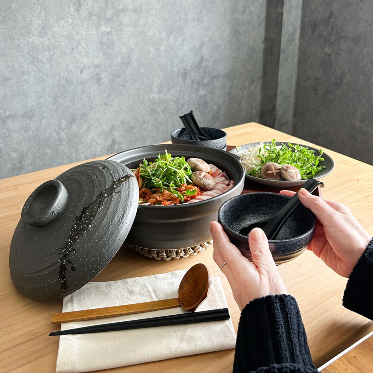 IH 土鍋 6号 一人用 彗星 石目 直火も使える 日本製 美濃焼