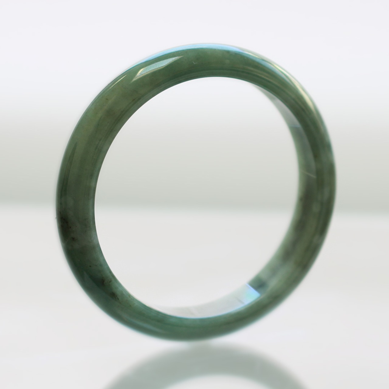 【内径 約58mm】 komaru green 翡翠バングル A貨翡翠 jd_bg1549